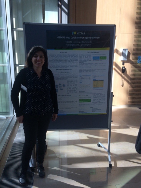 Figure 14. Stavroula Papagianni from CRES presents a poster on the "MEDEAS web database management system"